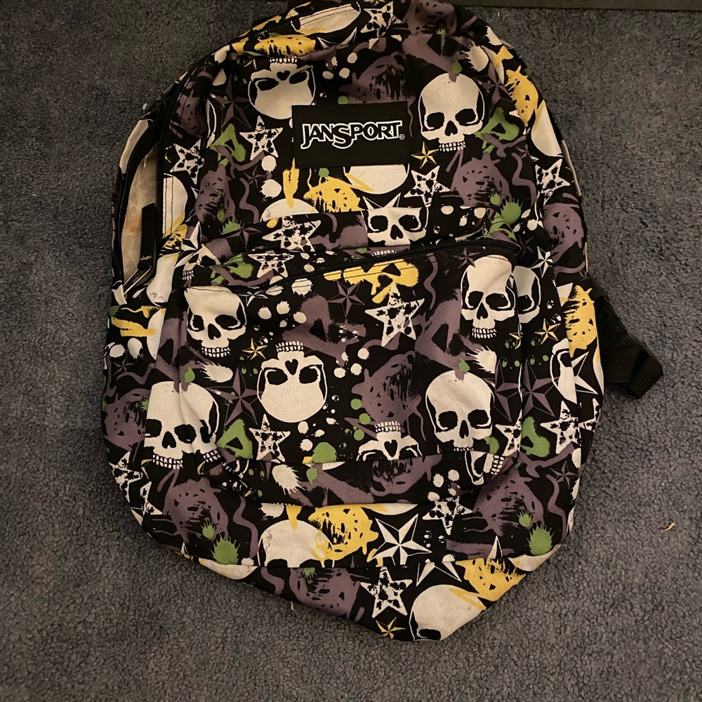 Jansport Black and White Skull Backpack